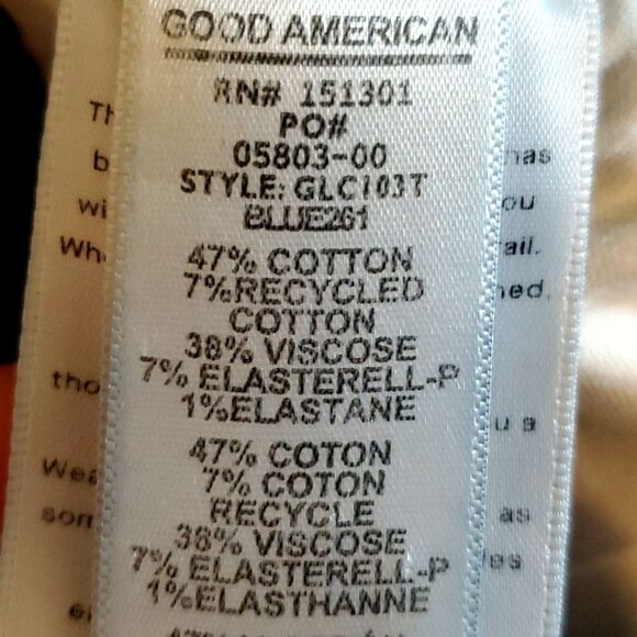 GOOD AMERICAN Good Legs High‎ Rise Ripped Skinny Crop Jeans in Blue261 Size 4/27 - Picture 7 of 7